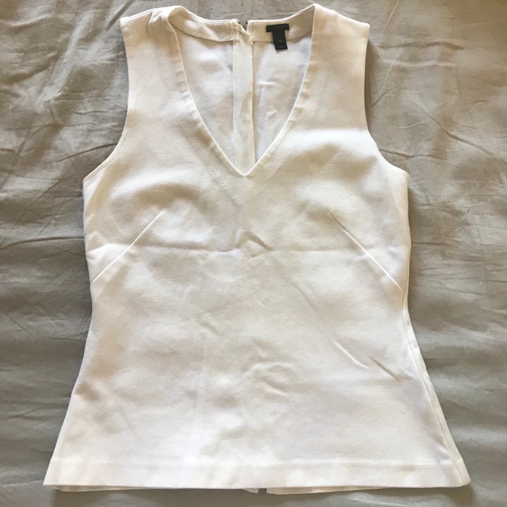 J. Crew V Neck Sleeveless Top XS White